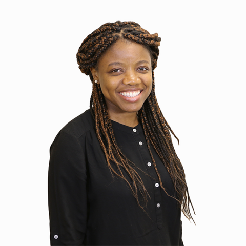 a woman smiling
