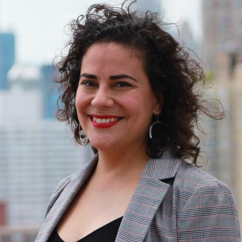 a woman smiling