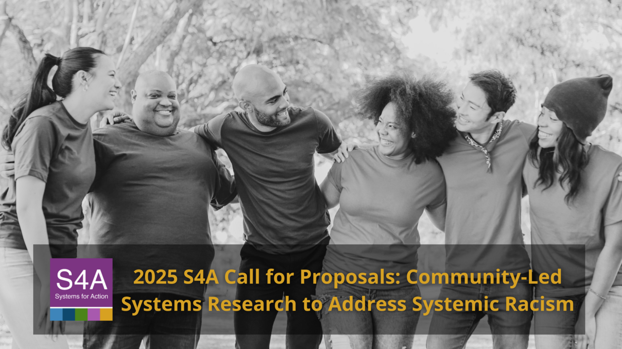 Image of people with overlay text that says 2025 S4A Call for Proposals